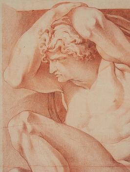 Johan Tobias Sergel, Sitting youth after Carracci.