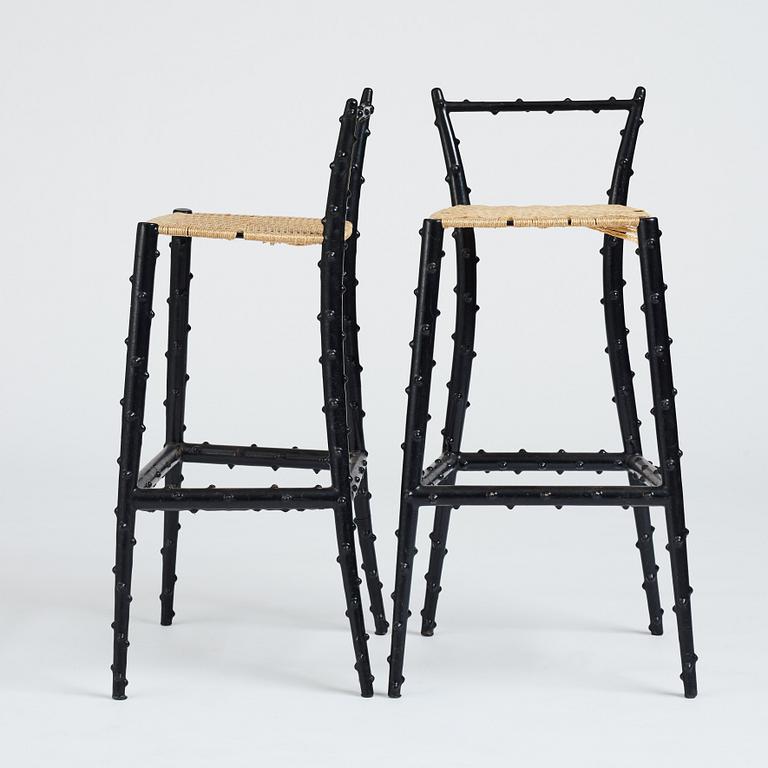 Piero Fornasetti, barstolar 1 par, Milano Italien, 1960-70-tal.