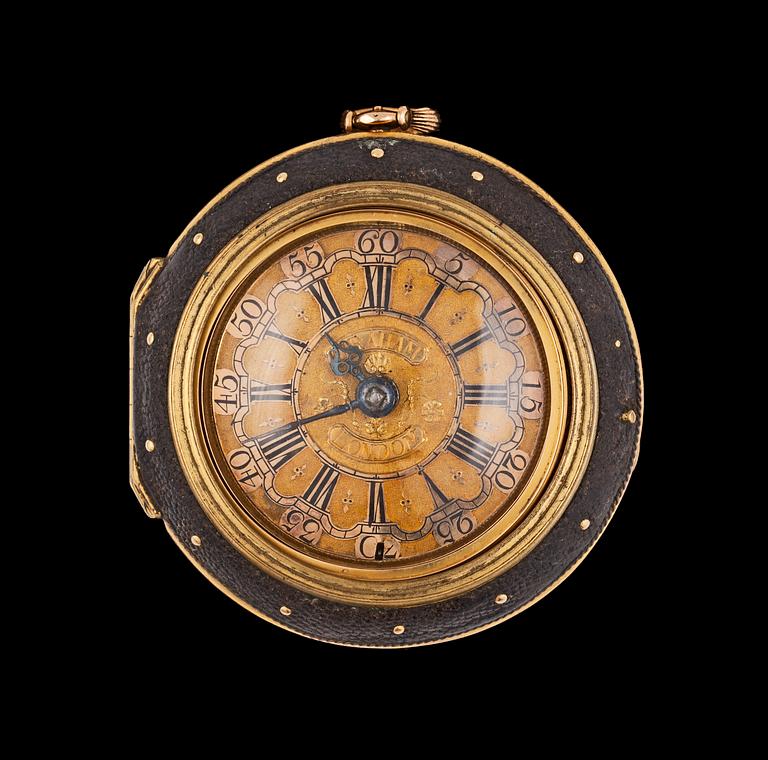 A gold verge pcoket watch, Graham, London, mid 18th century.