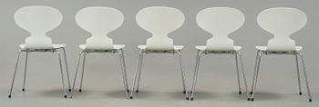 STOLAR, 5 st, "Myran", Arne Jacobsen, Fritz hansen, Danmark, 1900-talets slut.