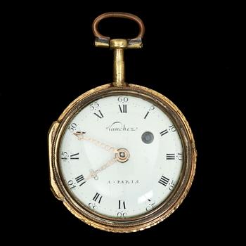 HERRFICKUR, förgylld metall med emalj, 1700-talets senare del.