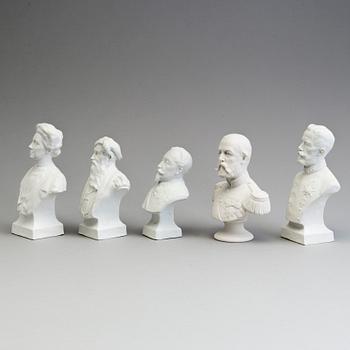 NINE PARIAN BUSTS, Gustafsberg and Rörstrand, ca 1900.
