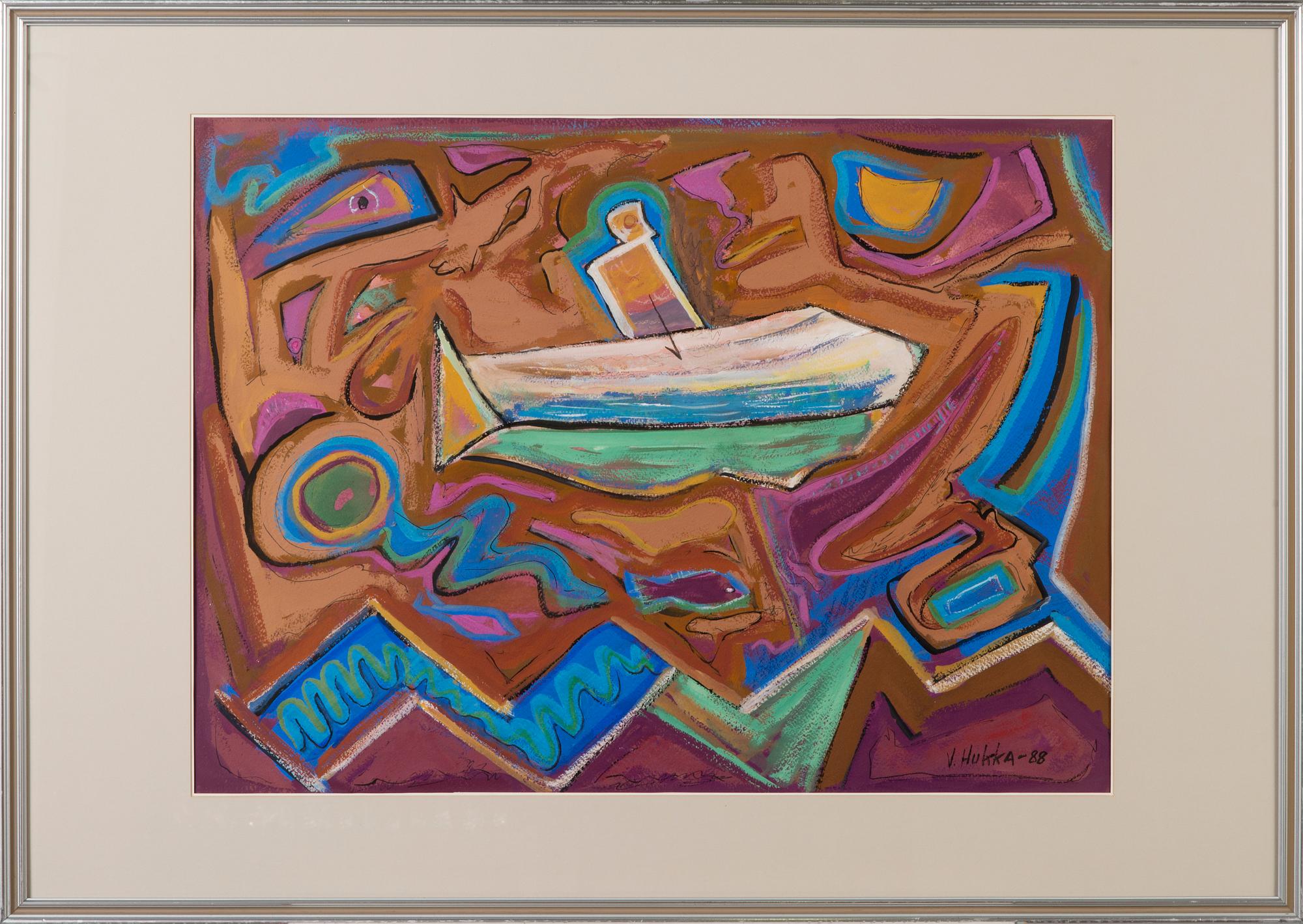VEIJO HUKKA, gouache, signed and daters -88.