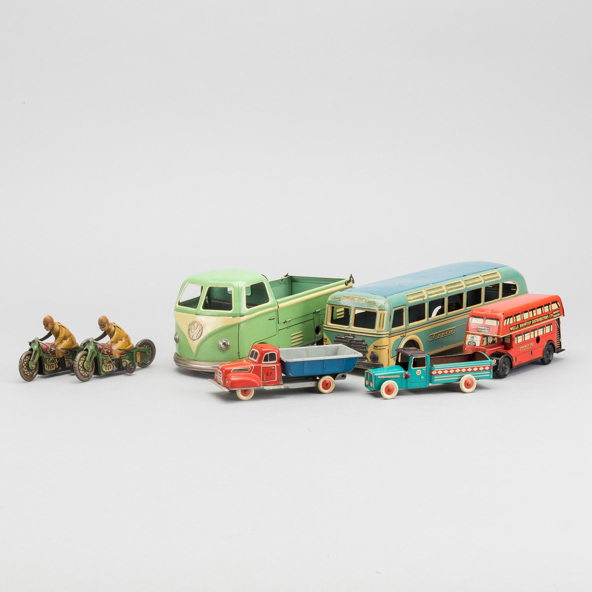 SEVEN TIN TOYS, SOME BY TIPP & CO.