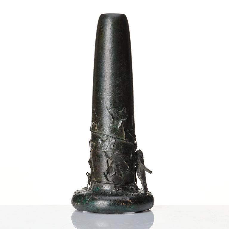 Hugo Elmqvist, an Art Nouveau patinated bronze vase.