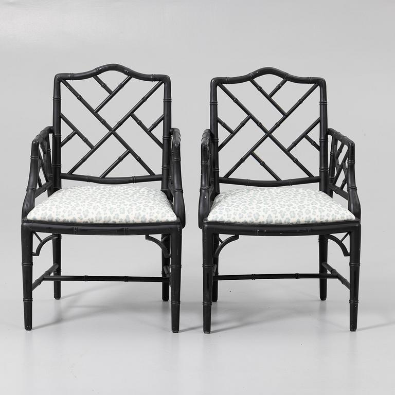 Armchairs, a pair, probably Miranda of Sweden, 20th century.