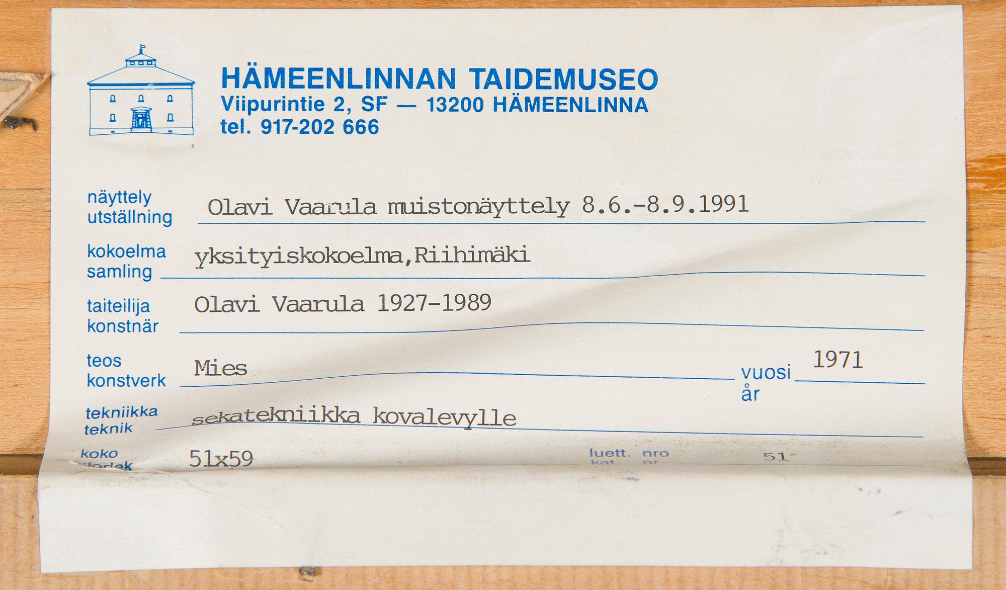 Olavi Vaarula, Man.