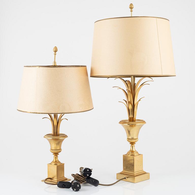 Table lamps, two similar ones, probably Maison Charles, second half of the 20th century.