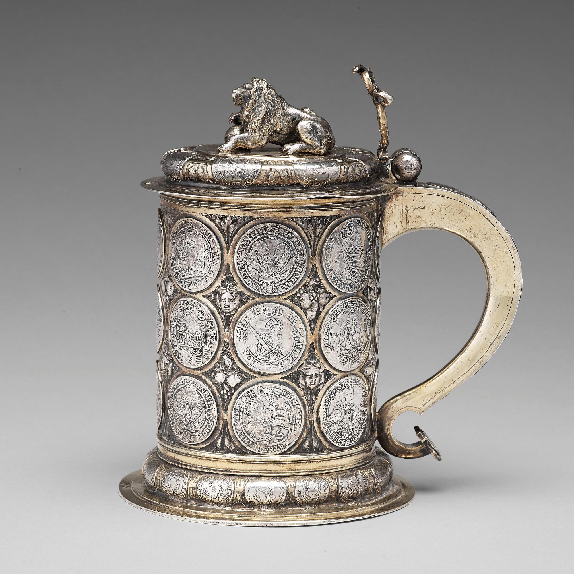 Andreas Haidt, dryckeskanna, silver, Danzig (verksam 1689-1699). Barock.
