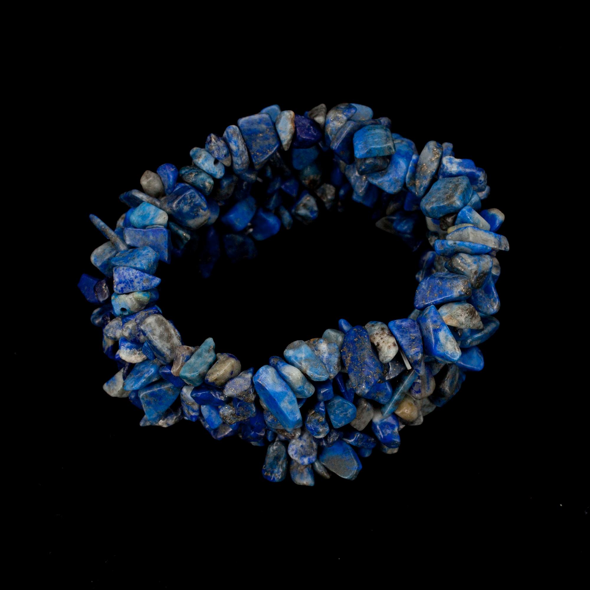 ARMBAND, lapiz lazuli stenar på elastiskt band, nyproduktion.