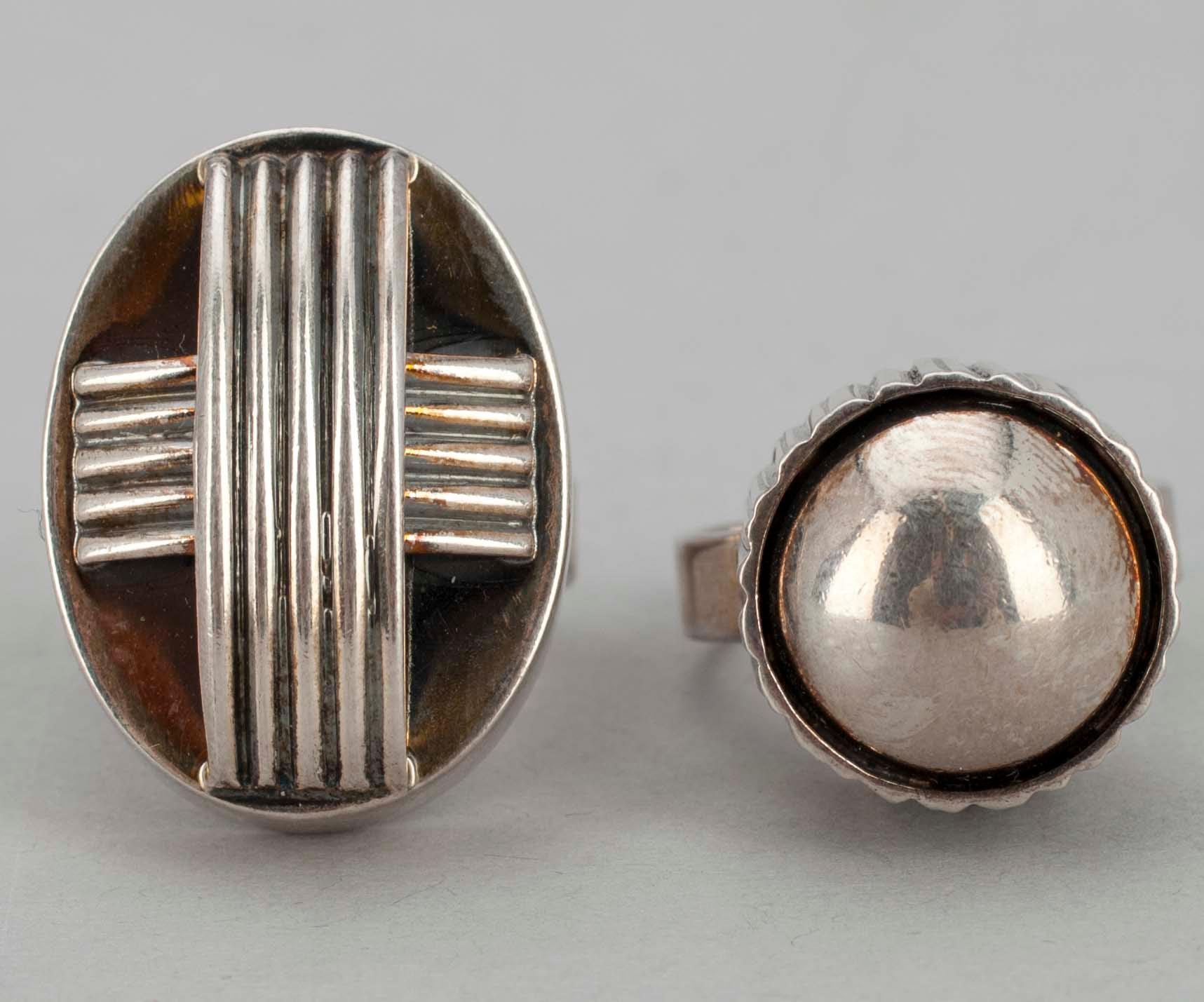 RINGAR, 2 st, sterling silver, E. Granit & Co. Helsingfors 1967. Tot. vikt 18,8 gr.