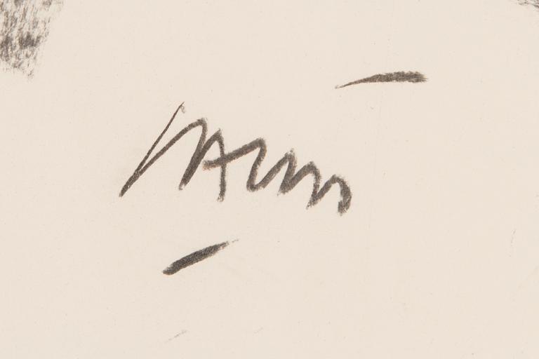 Jean-Louis Sauvat, mixed media on paper, signed.