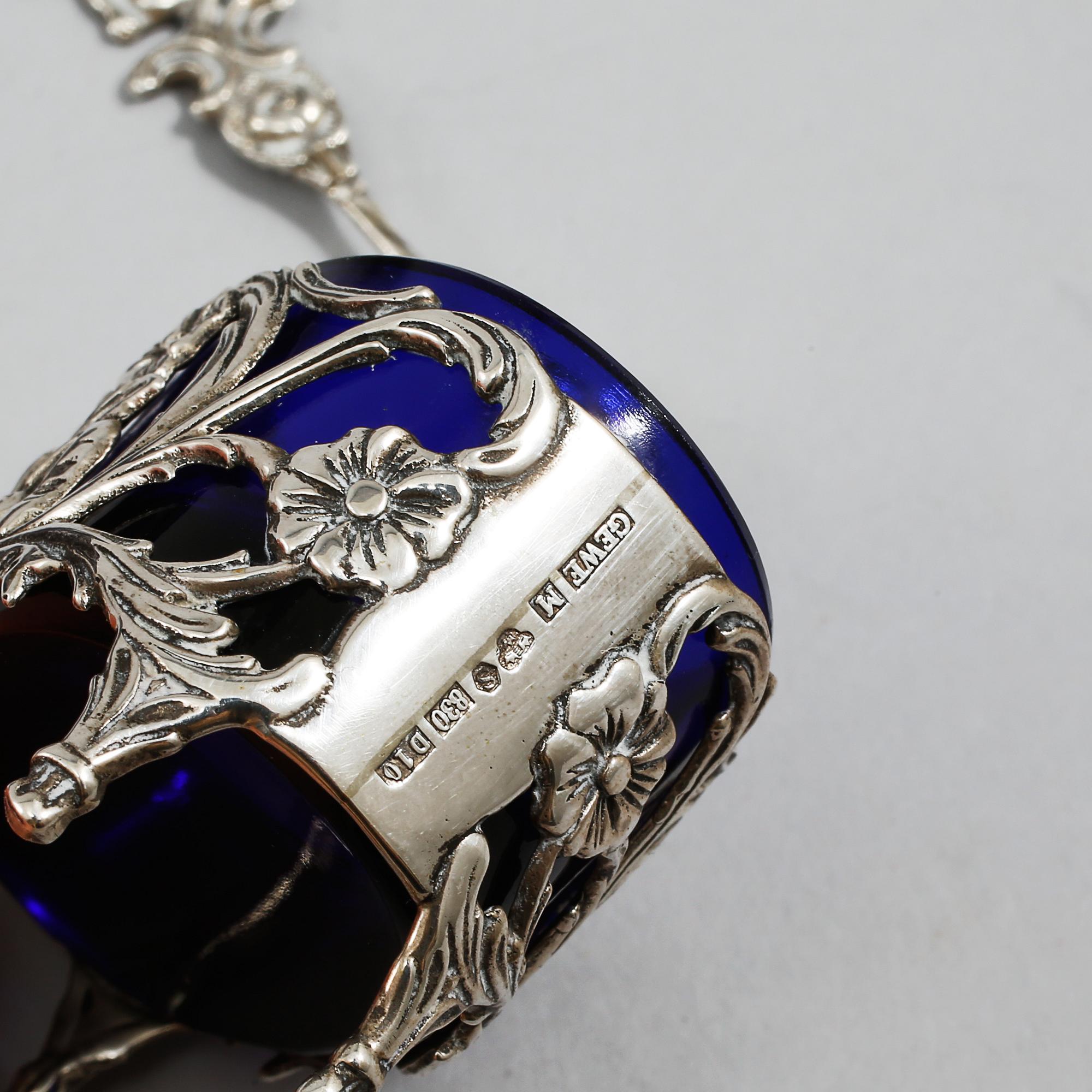 PARTI SILVER, 5 delar, Sverige, 1900-talets andra hälft, vikt exklusive glas 136 gram.