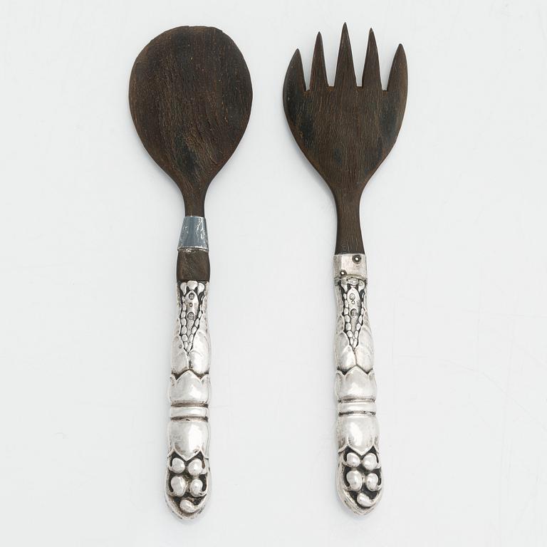 Georg Jensen, ottimet, hopea ja puu, Tanska 1927.