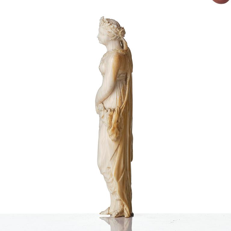 An ivory sculpture of Flora, circle of Frans van Bossuit, late 17th century.