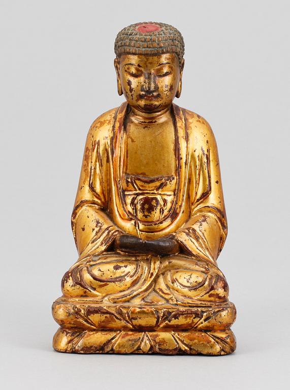 BUDDHA, trä, 1800-tal.