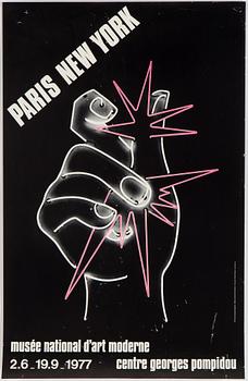 Five exhibition posters from Paris and New York during the 1970s.