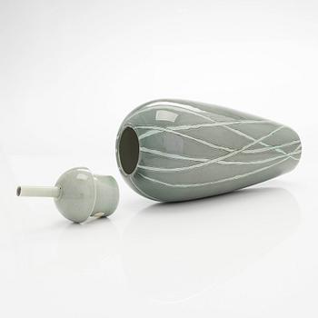 Inkeri Leivo, urna med lock, "Aino", keramik signerad Inkeri Leivo Arabia.