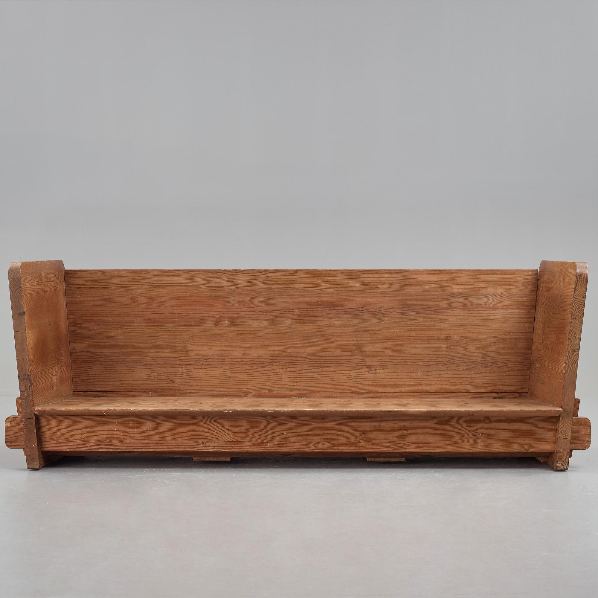 Axel Einar Hjorth, a stained pine "Lovö" sofa, Nordiska Kompaniet, Sweden 1930's.