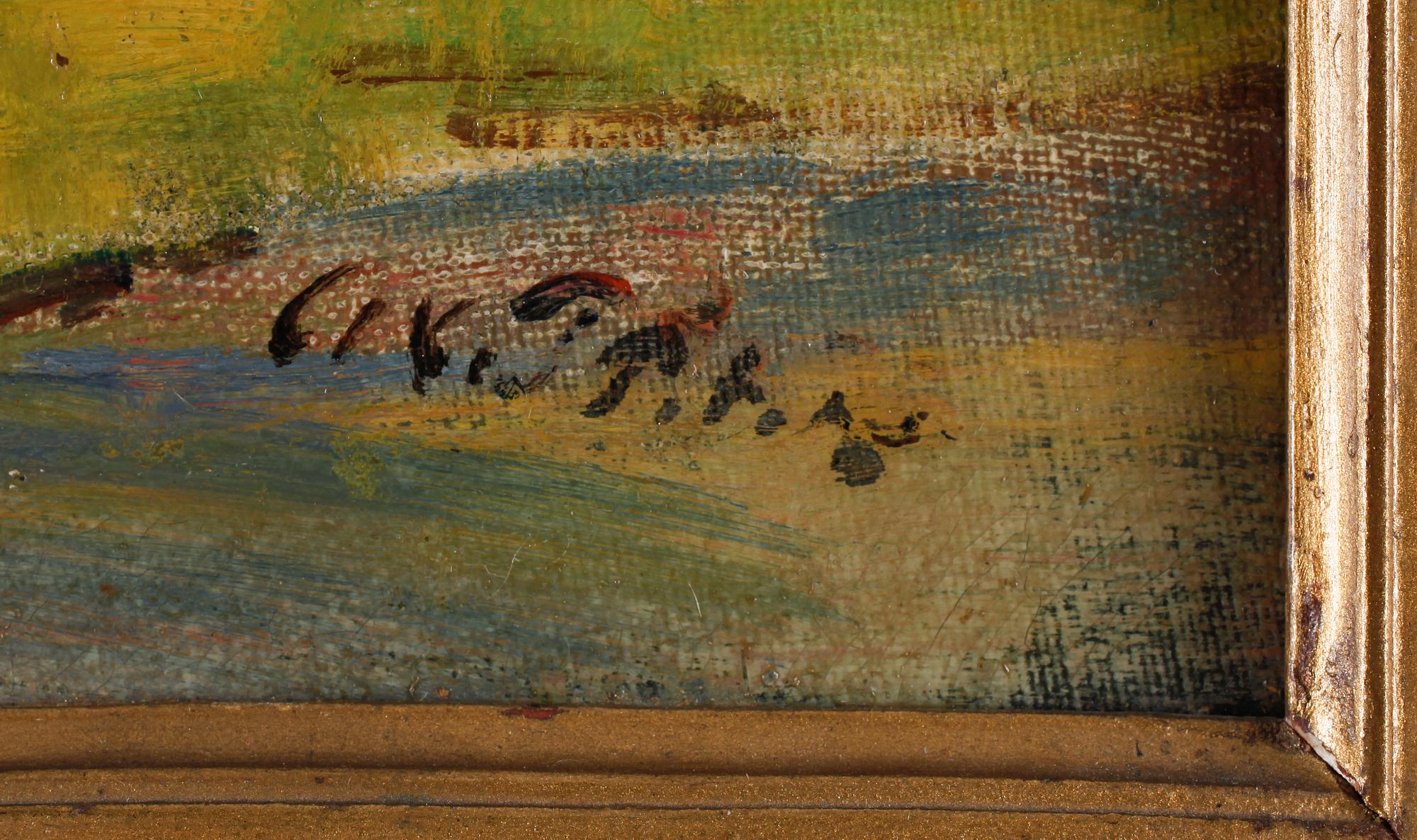 OKÄND KONSTNÄR, olja på duk, otydl sign, 1900-talets första hälft.