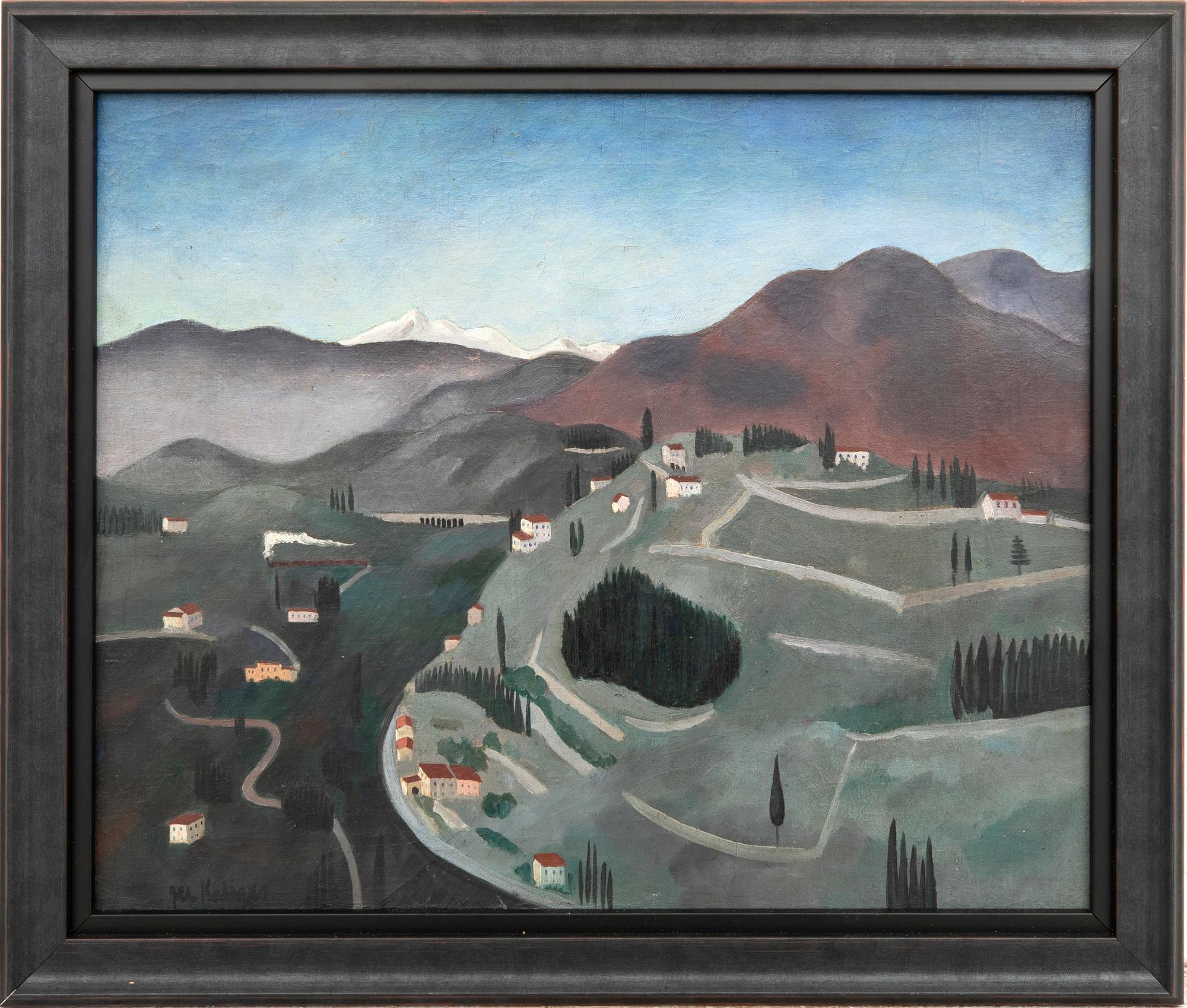 Albert Krüger, Italienskt landskap med byggnader.