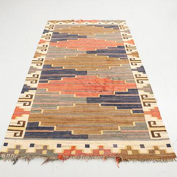 Märta Måås-Fjetterström, rug, "Blue Heath", flat weave, approx. 242 x 151 cm, signed AB MMF.