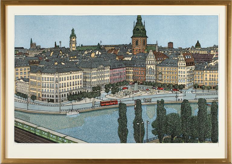 SVENOLOV EHRÉN, färglitografi, signerad, daterad 94 och numrerad 49/250.