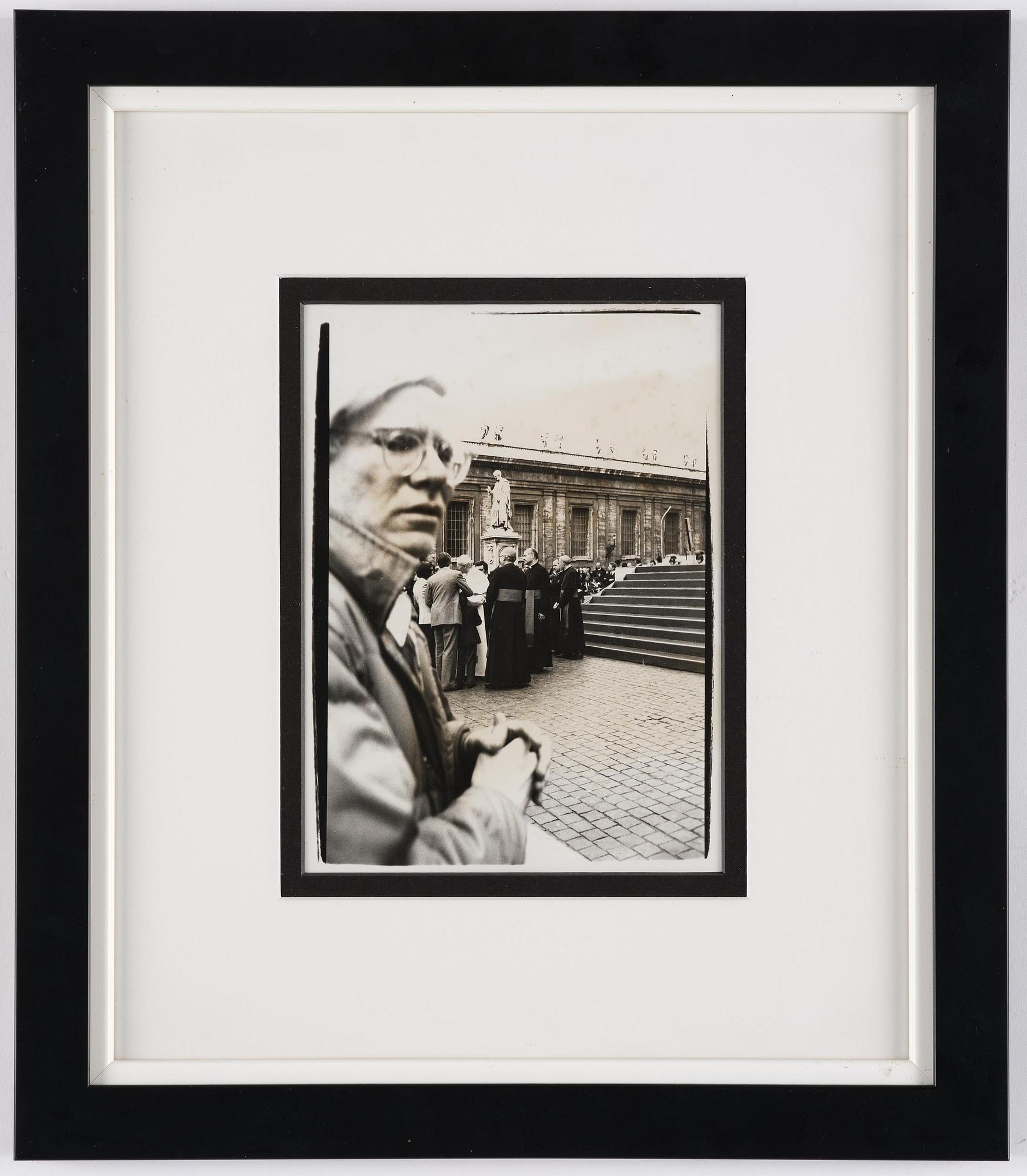 Andy Warhol with Pope John Paul II at the Vatican, circa 1975.