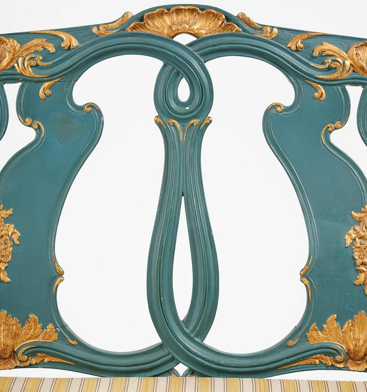 A Swedish carved rococo sofa by A. Thunberg (master in Stockholm 1756-91).