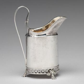 A Swedish 18th century parcel-gilt silver milk-jug, mark of Stephan Westersrahle, Stockholm 1798.