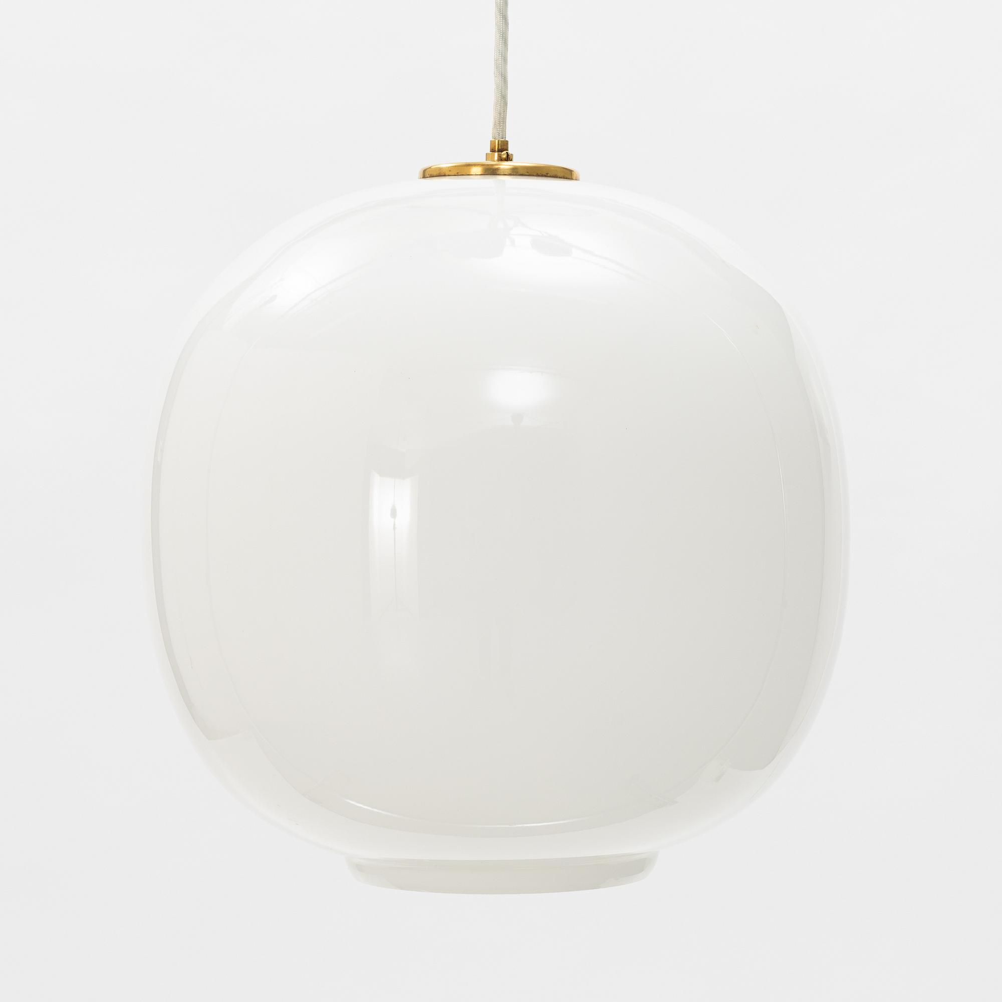 Vilhelm Lauritzen, a 'Radio Pendel' glass ceiling light, Louis Poulsen, Denmark, second half of the 20th Century.