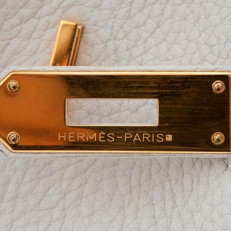 HERMÈS, a Tourillon clemence white handbag, "Birkin 35".