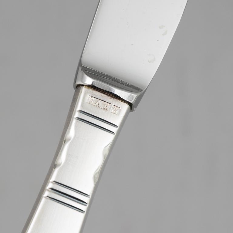 Jacob Ängman, 37 silver knives, model 'Rosenholm', GAB.