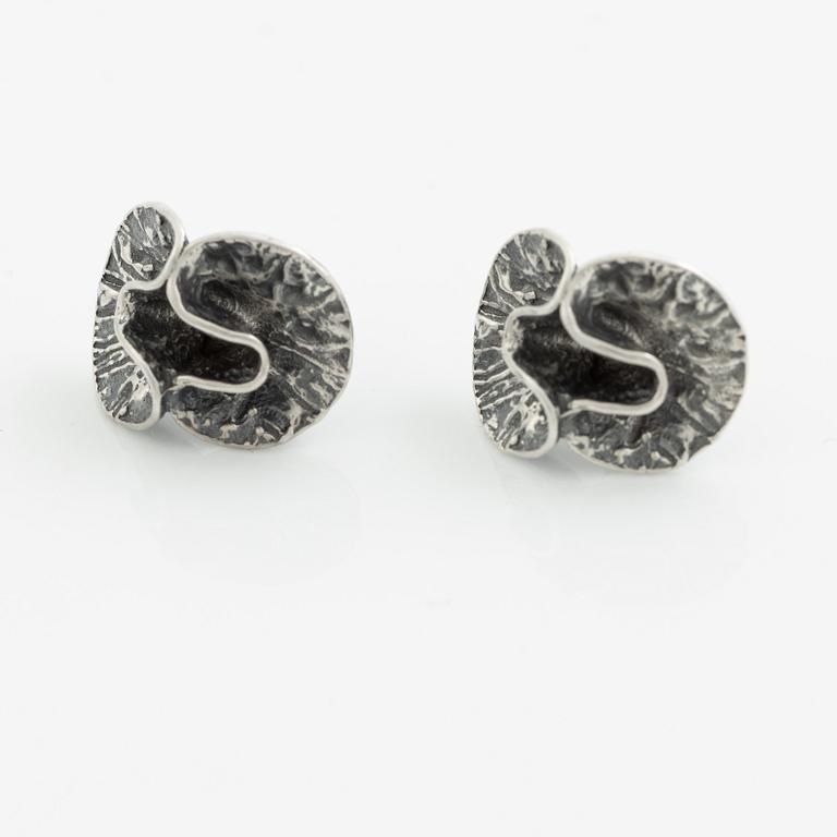 Theresia Hvorslev, bracelet, ring, pendant, earrings, 1 pair, sterling silver, chain, silver, Lidköping 1977, 1976, 1978 and 1973.