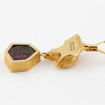 Björn Weckström, collier, 18K guld med vattenmelonturmalin, för Lapponia.