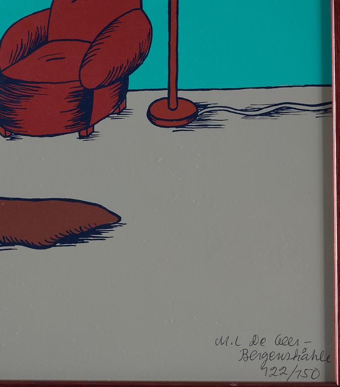MARIE-LOUISE EKMAN, serigraph in colours, 1971, signed M.L De Geer-Bergenstråhle and numbered 122/150 with ballpoint pen.