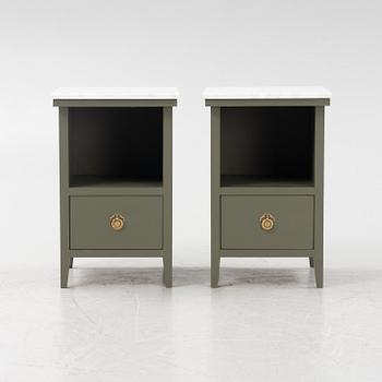 A pair of bedside tables, late 20th century.