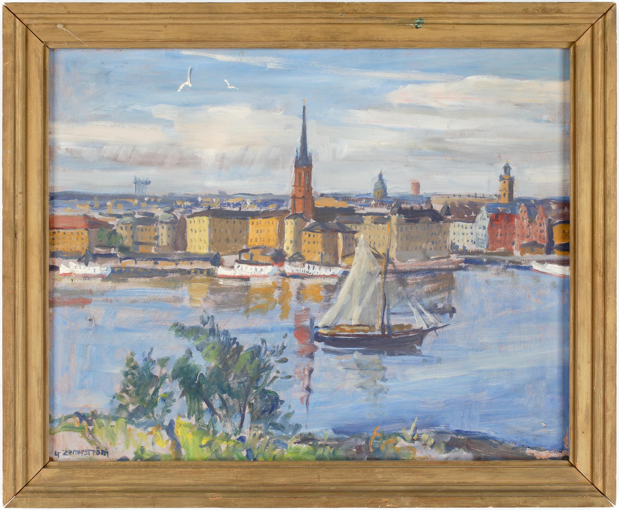 GUNNAR ZETTERSTRÖM, olja på pannå, sign.