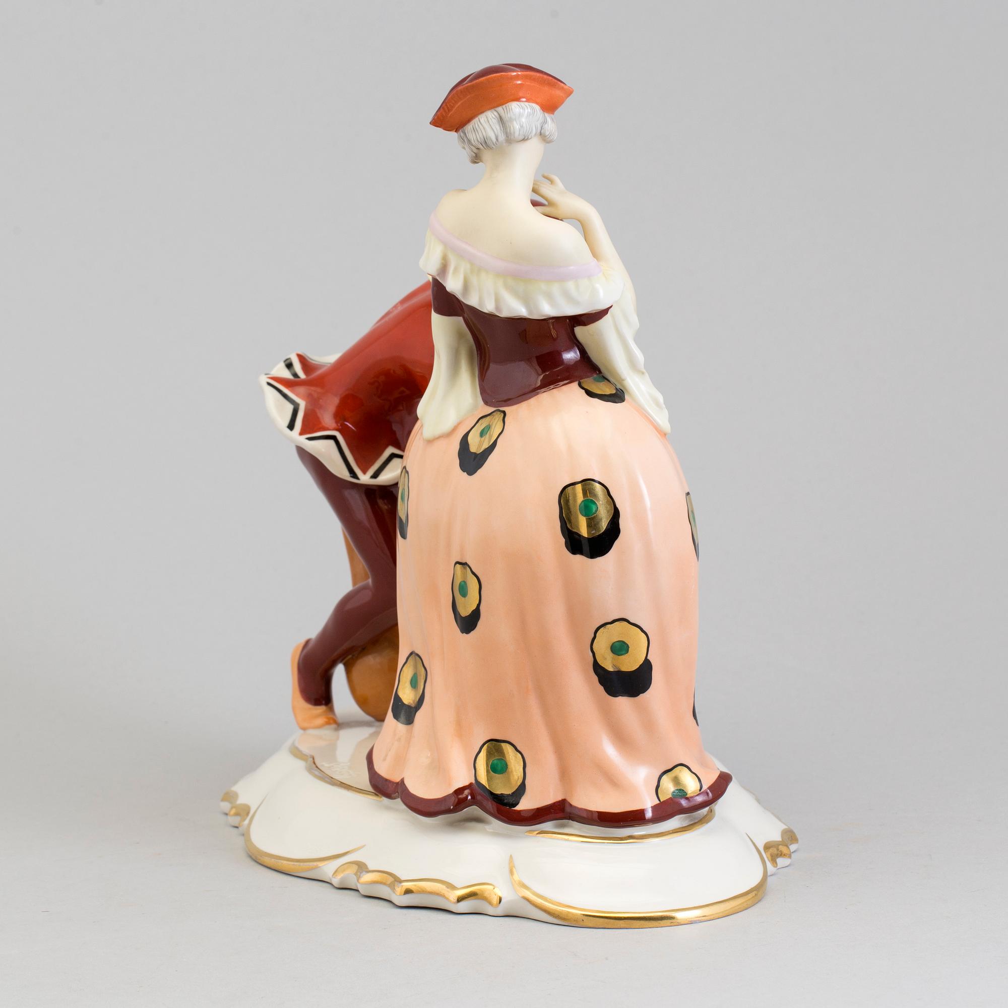 FIGURGRUPP, porslin, Royal Dux, Tjeckien, 1920/30-tal.