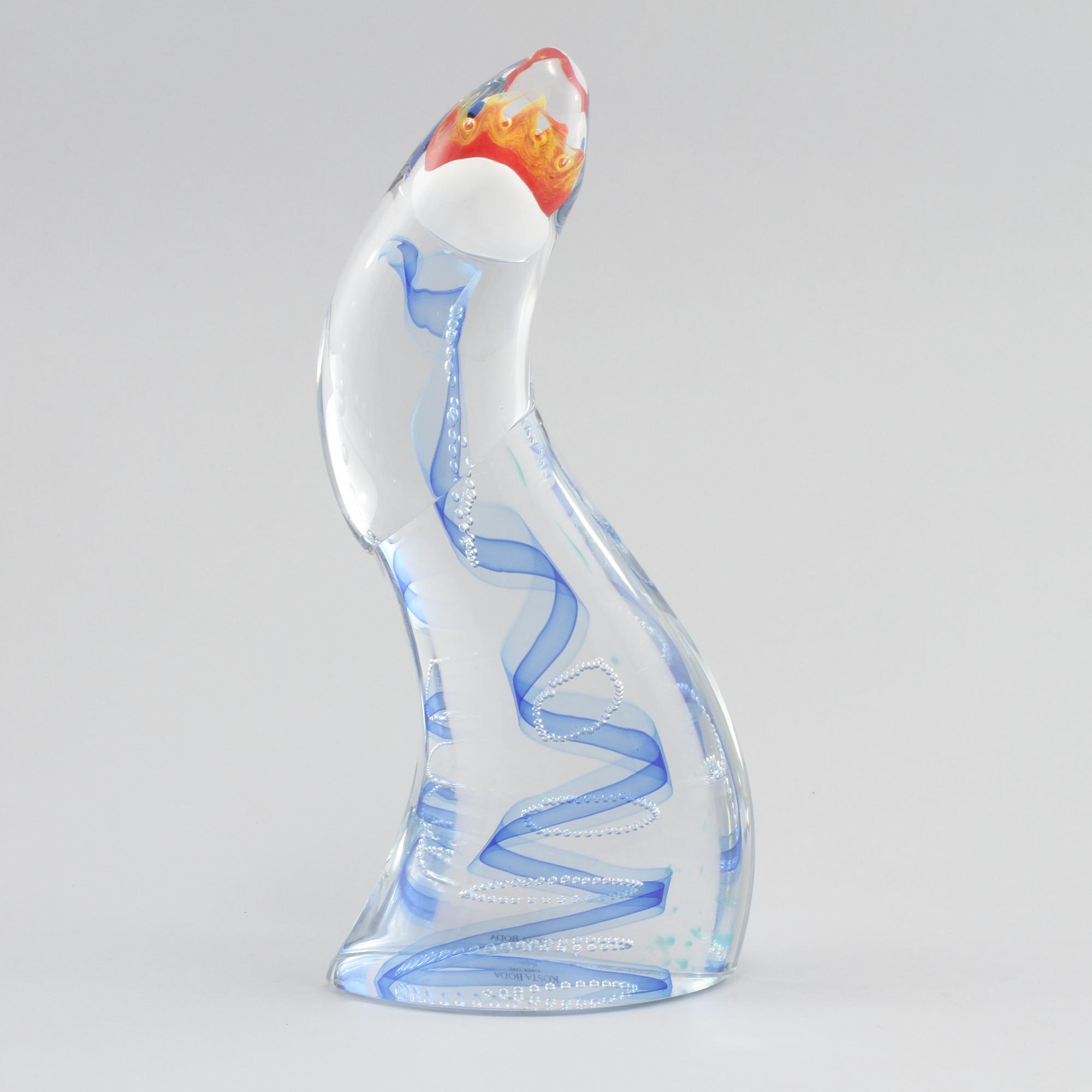 SKULPTUR, glas, Kjell Engman, Kosta Boda, 1900-talets andra hälft.
