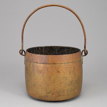 A 19th century brass bucket.