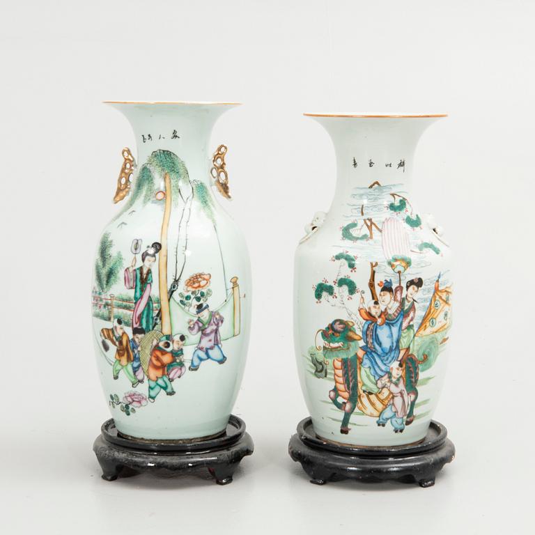 Floor vases, 2 pcs, porcelain, China, 20th century.