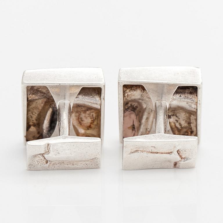 Björn Weckström, cufflinks, "Scenery on Luna", silver, Lapponia 1978.
