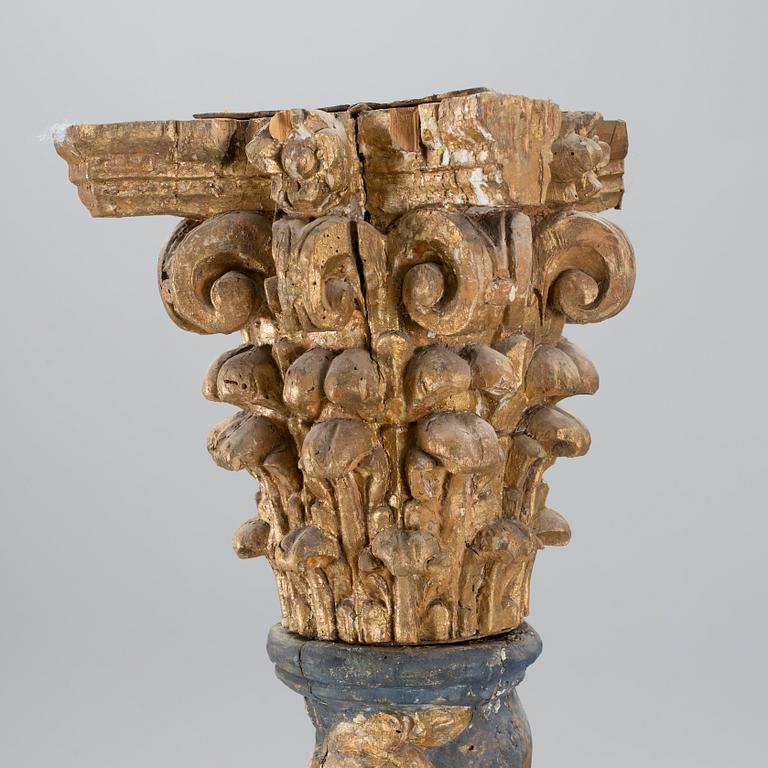 A pair of 19th century baroque style columns, probably from Italy.
