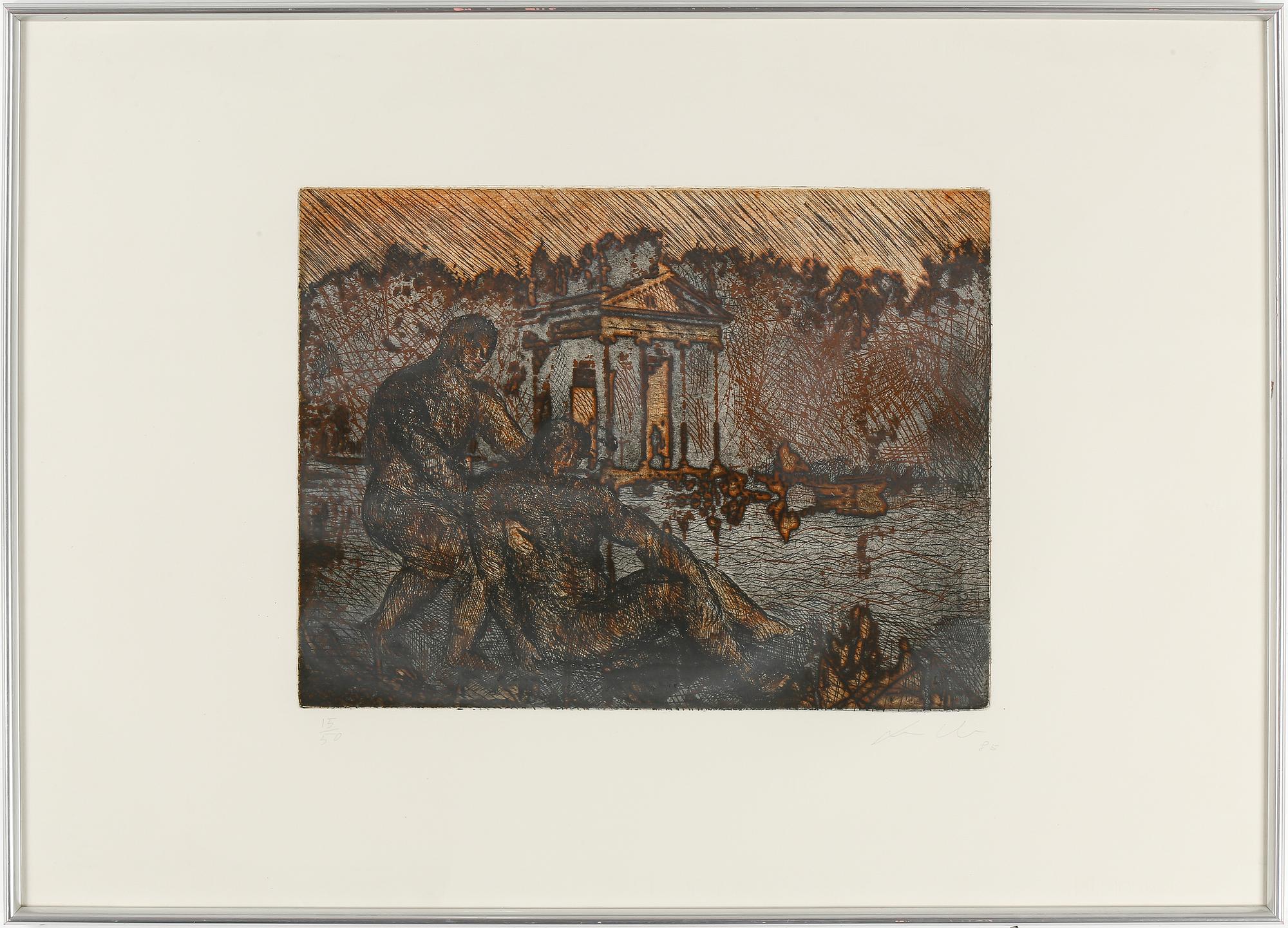 SANDRO CHIA, carborundumetsning, signerad, numrerad 15/50, daterad -85.