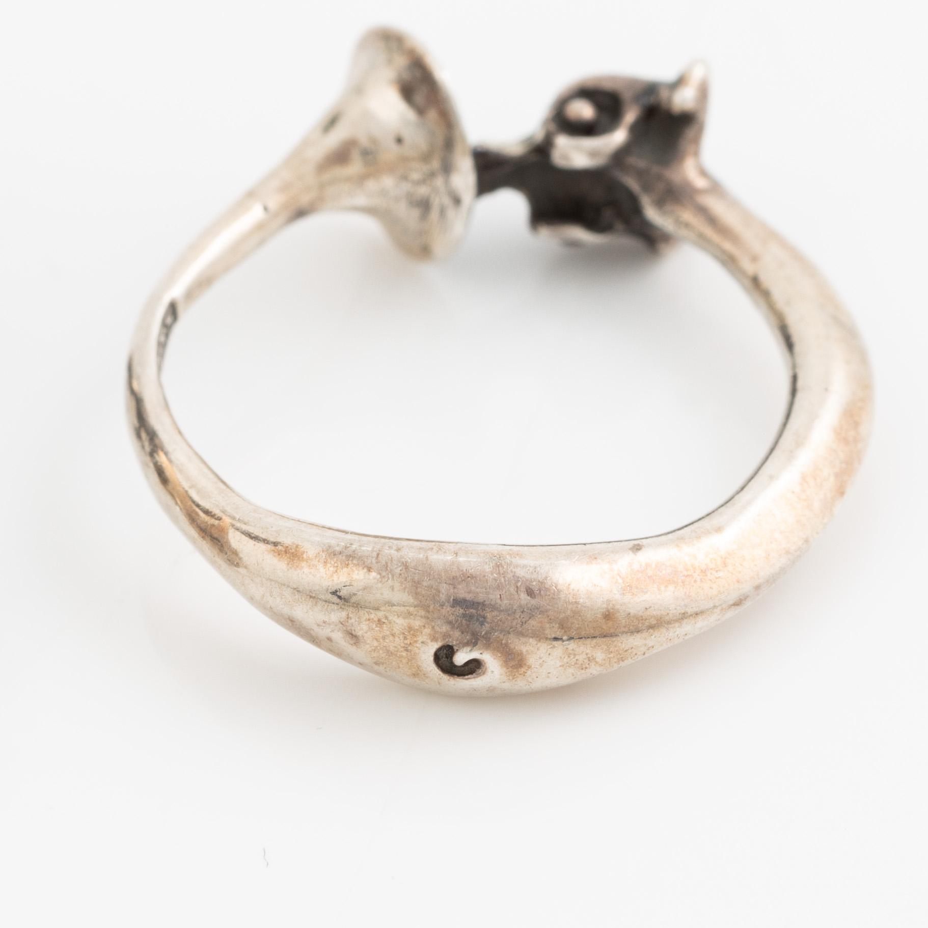 PA Lundahl-Terrs, two rings, silver, Växjö 1976.