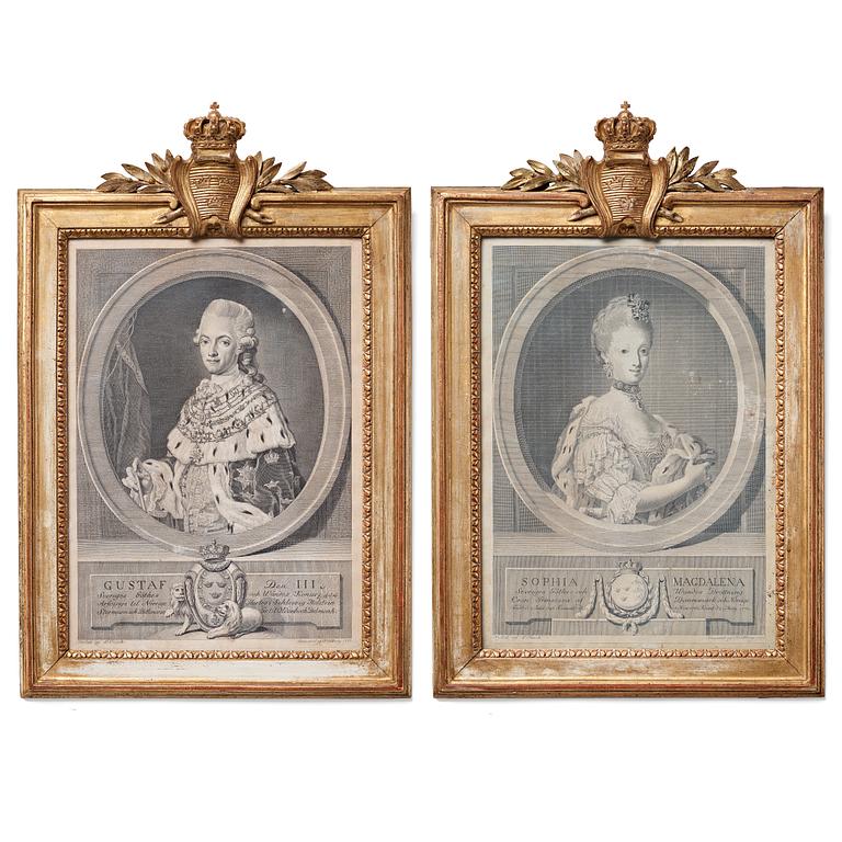 A pair of late Gustavian late 18th century frames.