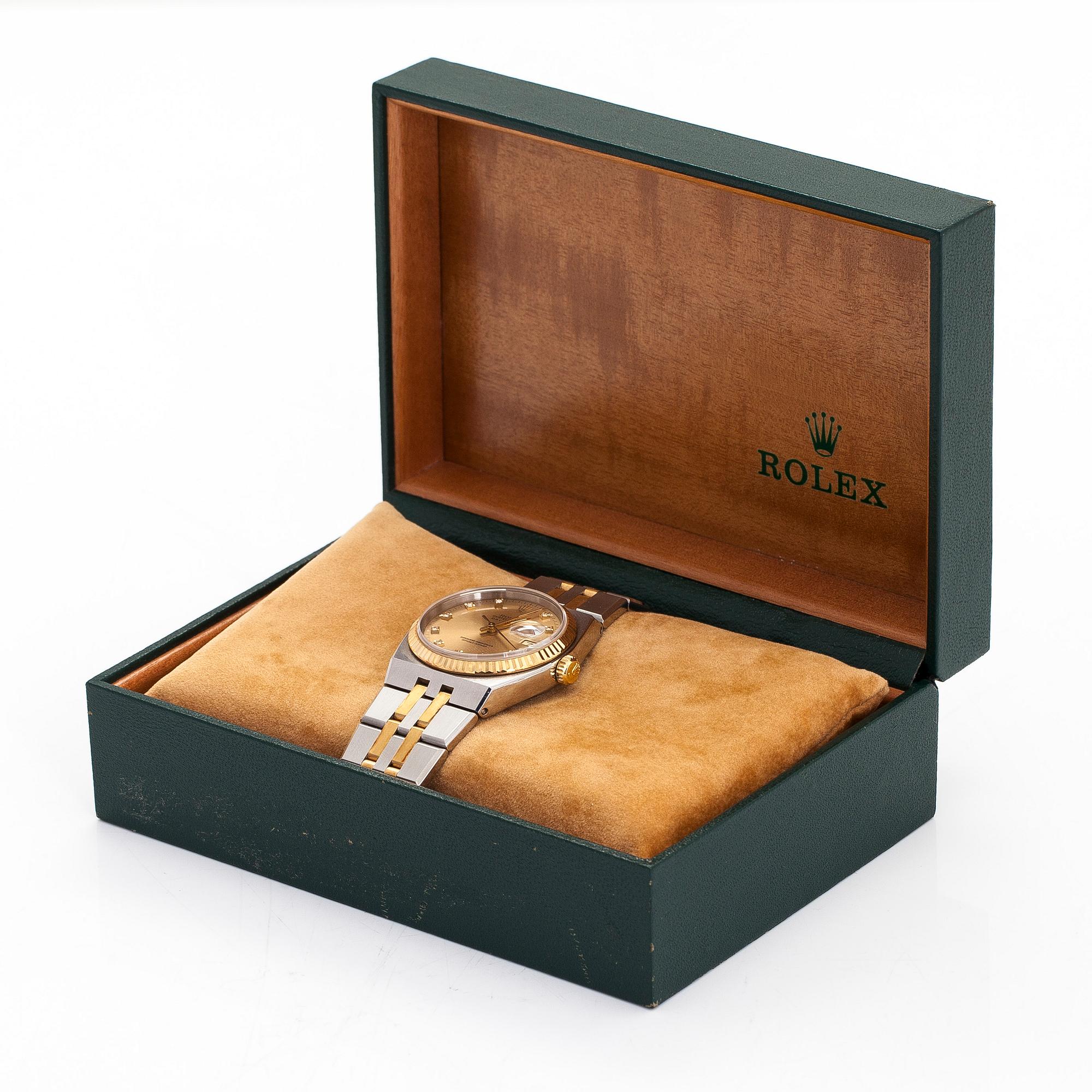 Rolex, Oysterquartz, Datejust, "Diamond Dial", wristwatch, 36 mm.