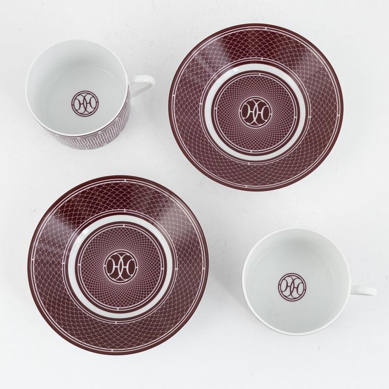 Hermès, tea cups with saucers, a pair, "H-Deco tea cup and saucer".