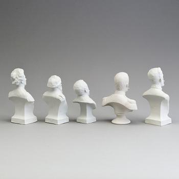 NINE PARIAN BUSTS, Gustafsberg and Rörstrand, ca 1900.